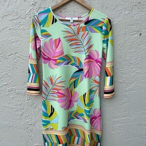 Jean-Pierre Klifa Paris Women Dress With Tropical Print Size S